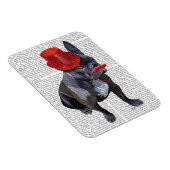 Franse bulledog met Red Top Hat en Mustache Magneet (Rechterzijde)