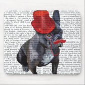 Franse bulledog met Red Top Hat en Mustache Muismat (Voorkant)