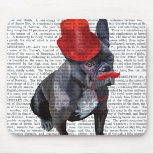 Franse bulledog met Red Top Hat en Mustache Muismat