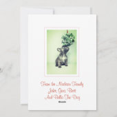 Franse bulledog puppy and mistletoe feestdagenkaart (Achterkant)