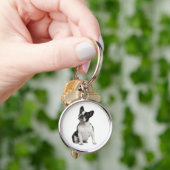 Franse bulledog Puppy Dog Ma Adoption Rescue Lover Sleutelhanger (Hand)