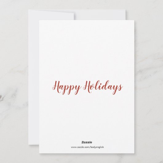 Franse bulledog-puppy in Gift box met mistletoe Feestdagenkaart (Achterkant)