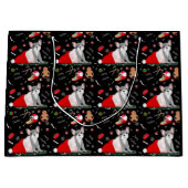 Franse bulledog-puppy in het Pet van Santa Groot Cadeauzakje (Voorkant)