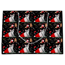 Franse bulledog-puppy in het Pet van Santa Groot Cadeauzakje