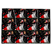 Franse bulledog-puppy in het Pet van Santa Groot Cadeauzakje (Achterkant)