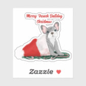Franse bulledog-puppy op het Pet van Santa Sticker (Vel)