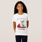 Franse bulledog-puppy op het Pet van Santa T-shirt (Voorkant volledig)