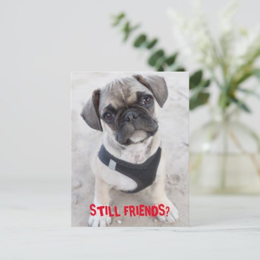 Franse bulledog puppy ziet er schattig uit briefkaart (Staand voorkant)