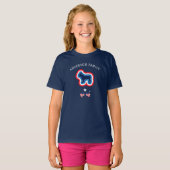 Franse bulledog Red White en Blue 4 juli dog T-shirt (Voorkant volledig)