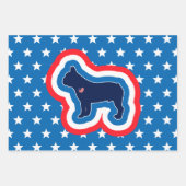 Franse bulledog Red White en Blue 4 juli Inpakpapier Vel (Voorkant)