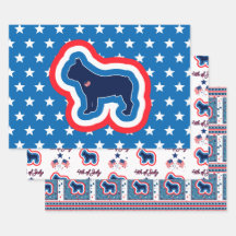 Franse bulledog Red White en Blue 4 juli
