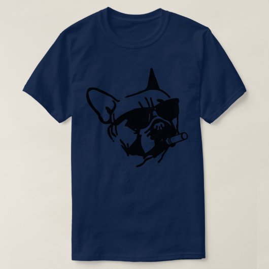 Franse bulledog Smoking Cigar T-shirt (Design voorkant)