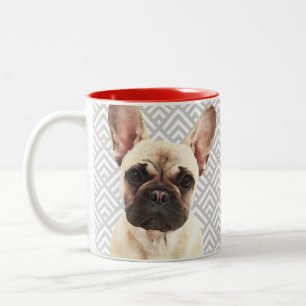 Franse bulledog tweekleurige koffiemok