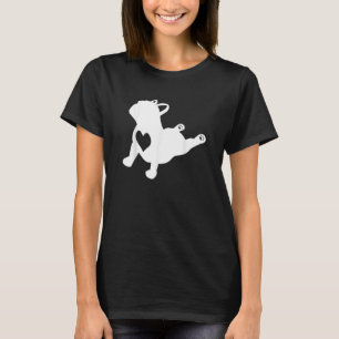 Franse bulledog Yoga Pose with Love Heart Frenchie T-shirt