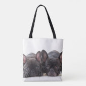 Franse bulledogs die op een mand springen tote bag (Achterkant)