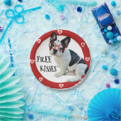 Franse bullehond - Rode glazen, vrije kussens Papieren Bordje (Feest)