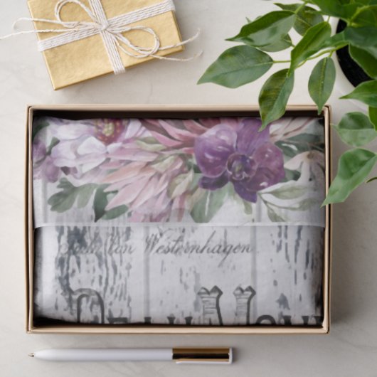 Franse Bunnies Floral Tissuepapier (Geschenk)