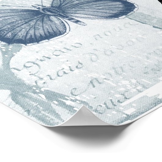  Franse Butterflies en Rozen Poster (Hoek)