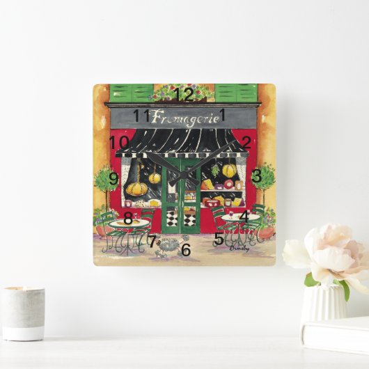 Franse cafe acrylwand vierkante klok (Huis)