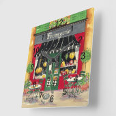 Franse cafe acrylwand vierkante klok (Hoek)