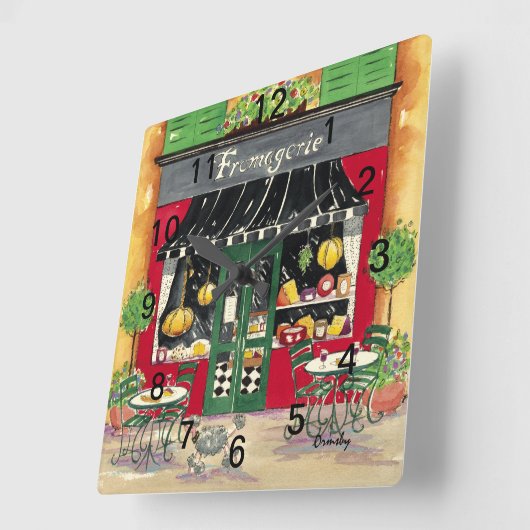 Franse cafe acrylwand vierkante klok (Hoek)