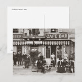 Franse café bar street scène briefkaart (Voorkant / Achterkant)