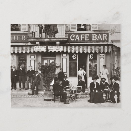 Franse café bar street scène briefkaart (Voorkant)