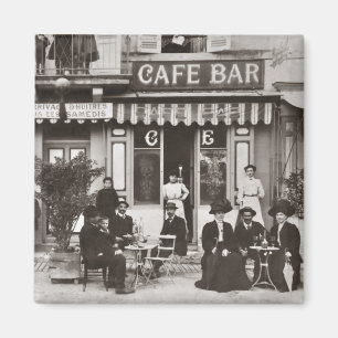 Franse café bar street scène magneet
