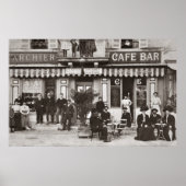 Franse café bar street scene poster (Voorkant)