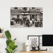 Franse café bar street scene poster (Thuiskantoor)