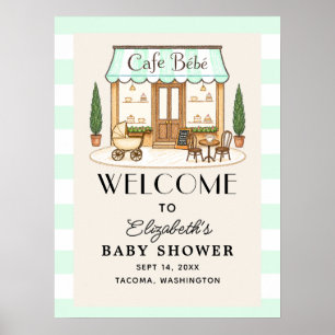 Franse Café Bébé Baby Shower Welkom Bord Poster