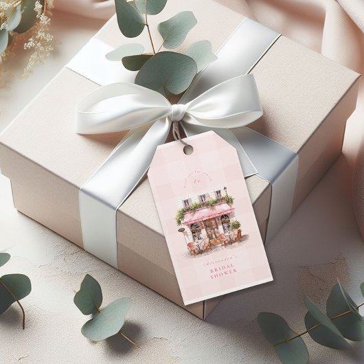 Franse Café Bruidsmeisjes Bruiloftsfeest Cadeaulabel