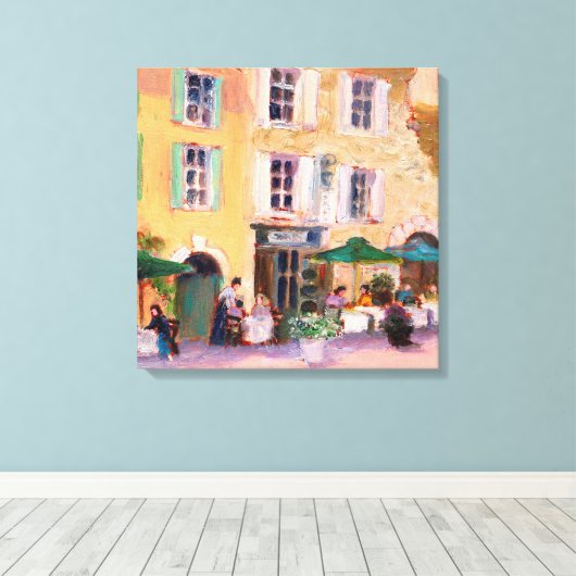 Franse Cafe Canvas Afdruk (Insitu (Houten vloer))