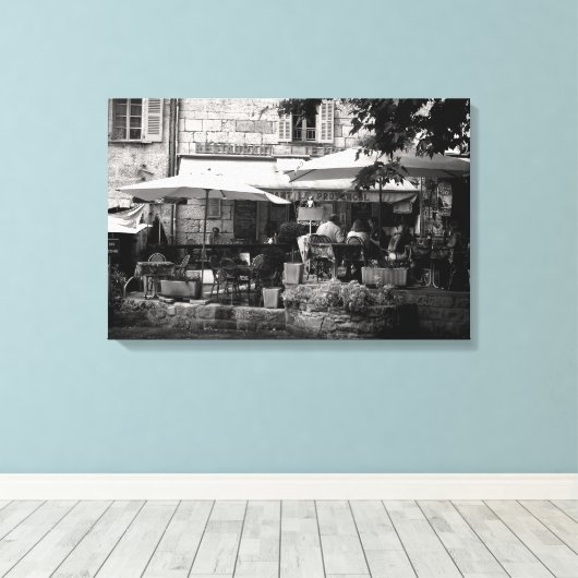 Franse Cafe Canvas Afdruk (Insitu (Houten vloer))