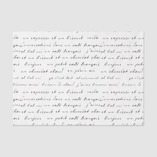 Franse Café Conversations Black Words and Phrases Tissuepapier (Voorkant)