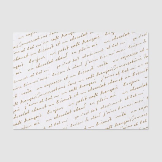 Franse Café Conversations Gold Words and Phrases T Tissuepapier (Voorkant)