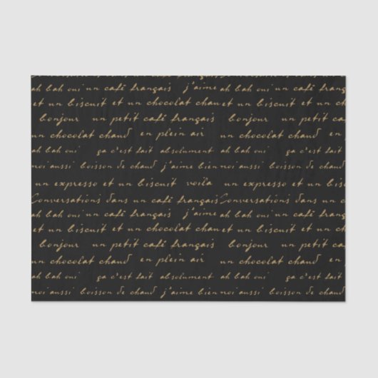 Franse Café Conversations Gold Words and Phrases Tissuepapier (Voorkant)