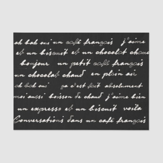 Franse Café Conversations White Words and Phrases Tissuepapier (Voorkant)