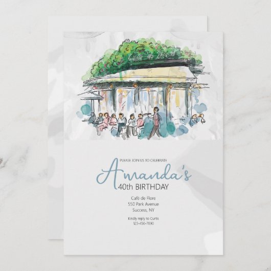 Franse Cafe Kaart (Voorkant / Achterkant)