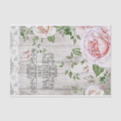 Franse Cafe Parisien Floral Wood Board - Ontkoppel Tissuepapier (Voorkant)