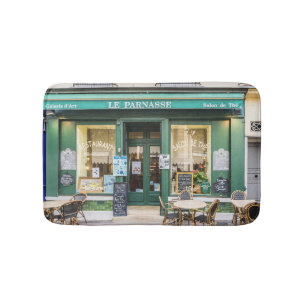 Franse cafés: Versailles gezellige scene. Badmat