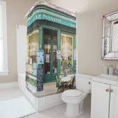 Franse cafés: Versailles gezellige scene. Douchegordijn (In situ)