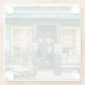 Franse cafés: Versailles gezellige scene. Glazen Onderzetter (Achterkant)