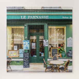 Franse cafés: Versailles gezellige scene. Legpuzzel