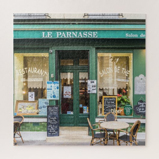 Franse cafés: Versailles gezellige scene. Legpuzzel (Verticaal)