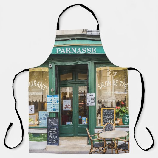 Franse cafés: Versailles gezellige scene. Schort (Voorkant)