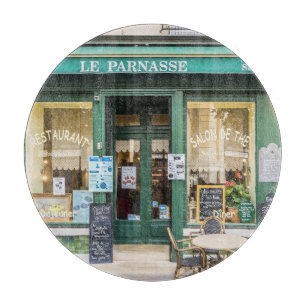 Franse cafés: Versailles gezellige scene. Snijplank