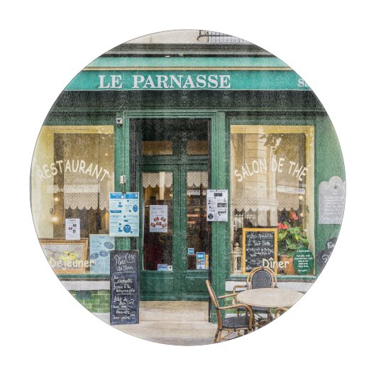 Franse cafés: Versailles gezellige scene. Snijplank (Voorkant)