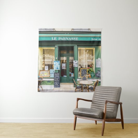 Franse cafés: Versailles gezellige scene. Wandkleed (In situ)