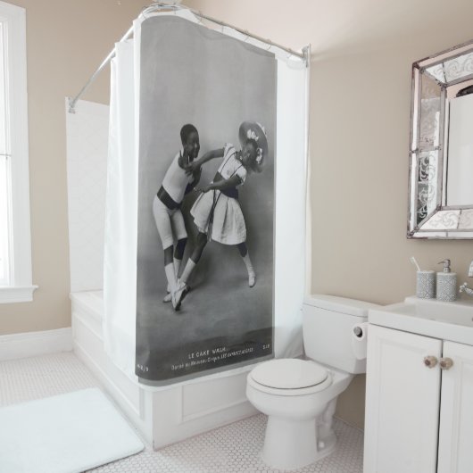 Franse Cake Walk dansen zwarte kinderen Douchegordijn (In situ)